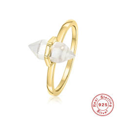 925 sterling silver crystal stone finger rings tail rings