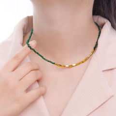 Summer colorful glass bead choker necklace
