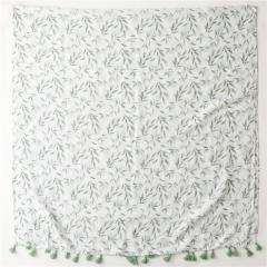 Korean fashion fresh green color leaf pattern women scarf