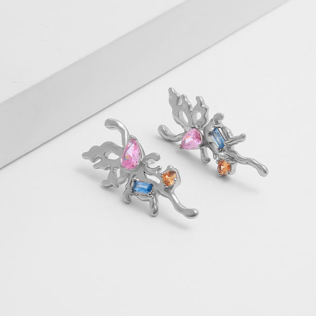 925 needle designer butterfly unique earrings
