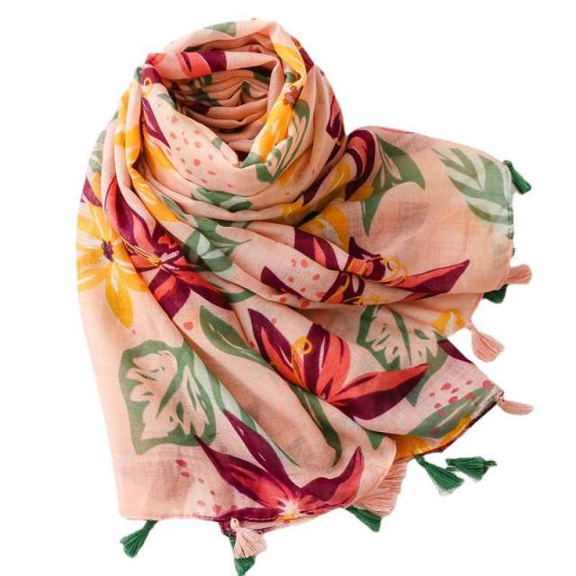 Hot sale beach flower pattern women fashion scarf