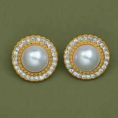 925 needle elegant pearl studs earrings