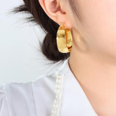 Chunky stainless steel hoop earrings