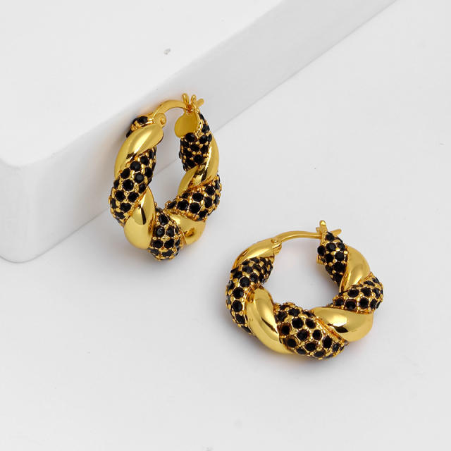 Occident fashion chunky twisted hoop earrings