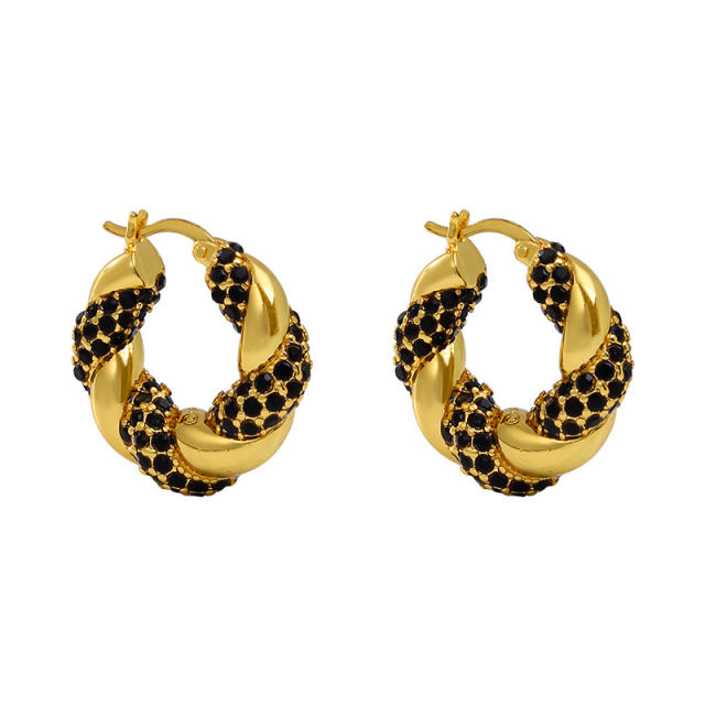 Occident fashion chunky twisted hoop earrings
