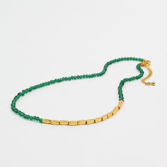 Summer colorful glass bead choker necklace