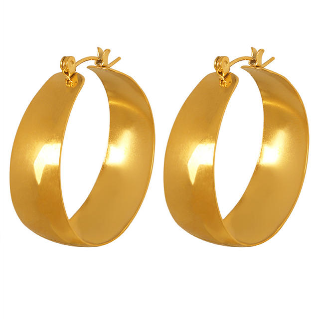 Chunky stainless steel hoop earrings