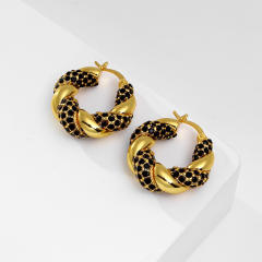 Occident fashion chunky twisted hoop earrings