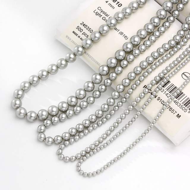 Elegant gray pearl bead necklace for women