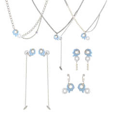 Y2K dopamine color enamel donuts necklace