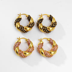 Occident fashion chunky twisted hoop earrings