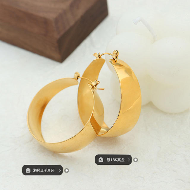 Chunky stainless steel hoop earrings