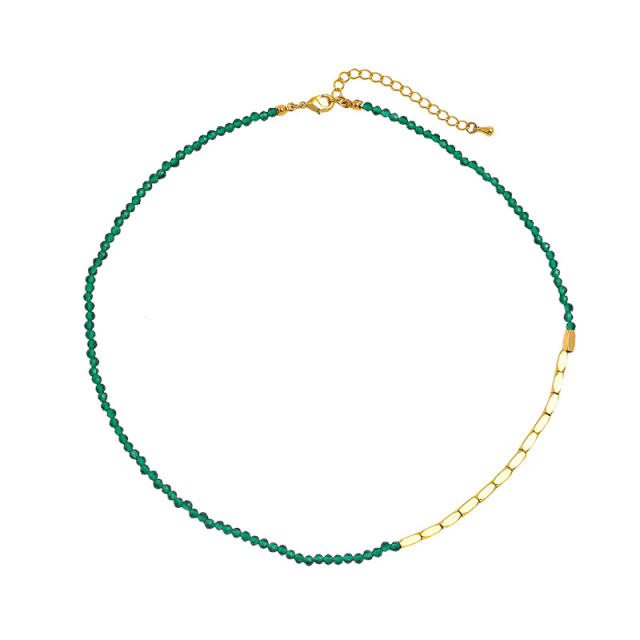 Summer colorful glass bead choker necklace