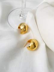 925 needle chunky copper earrings