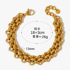 Personality braid pattern chunky stainless steel chain bracelet