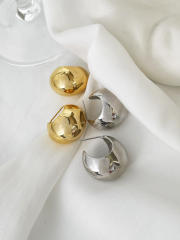 925 needle chunky copper earrings
