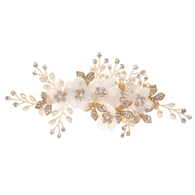 Birthday party wedding gold silver color flower diamond hair clips