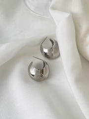 925 needle chunky copper earrings