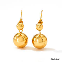 Classic chunky ball stainless steel earrings