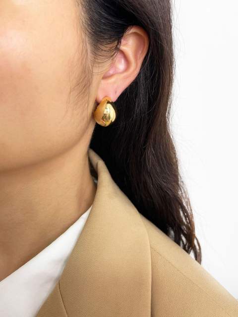 925 needle chunky copper earrings