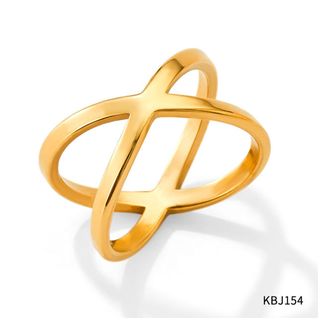 Personality diamond cross design stainless steel rings