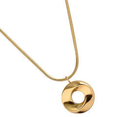Concise Circle pendant stainless steel necklace