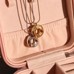 Concise Circle pendant stainless steel necklace