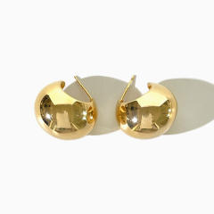 925 needle chunky copper earrings