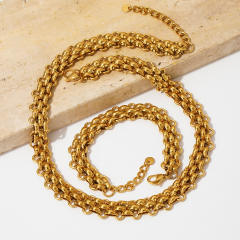 Personality braid pattern chunky stainless steel chain bracelet