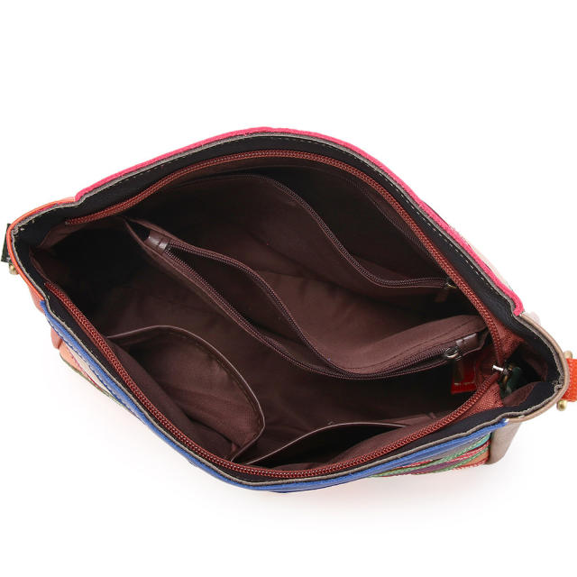 Color matching Genuine Leather good quality women crossbody bag