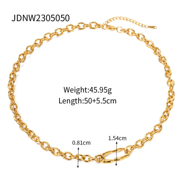 18K punk trend stainless steel chain necklace