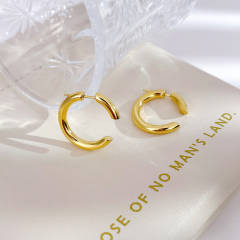 Personality simple hoop stainless steel earrings