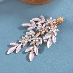 Korean fashion gold color leaf wedding hair clips