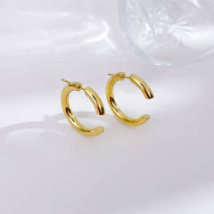 Personality simple hoop stainless steel earrings