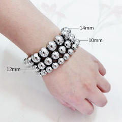 Chunky ball bead stainless steel bracelet for men