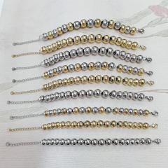 Chunky ball bead stainless steel bracelet for men