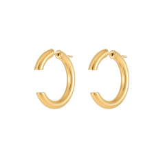 Personality simple hoop stainless steel earrings