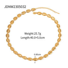 18K holiday beach trend shell stainless steel choker necklace