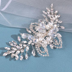 Delicate rhinestone handmade wedding bridal hair clips