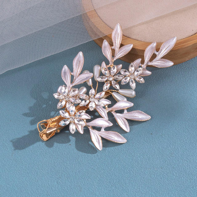 Korean fashion gold color leaf wedding hair clips