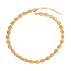 18K holiday beach trend shell stainless steel choker necklace