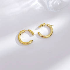 Personality simple hoop stainless steel earrings