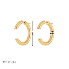 Personality simple hoop stainless steel earrings