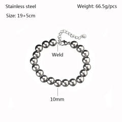 Chunky ball bead stainless steel bracelet for men