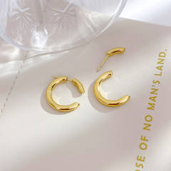 Personality simple hoop stainless steel earrings