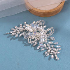 Delicate rhinestone handmade wedding bridal hair clips