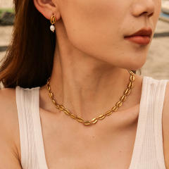 18K holiday beach trend shell stainless steel choker necklace