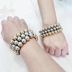 Chunky ball bead stainless steel bracelet for men