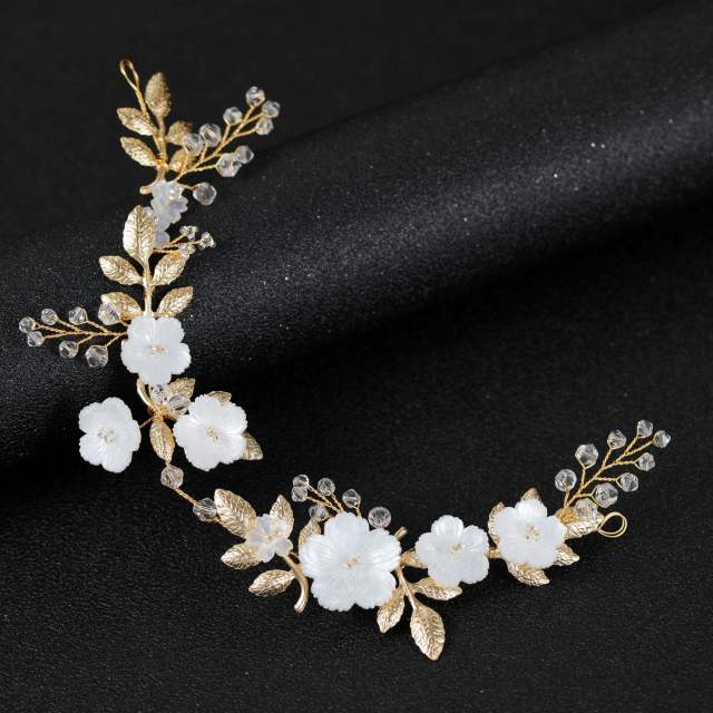 Imitation shell flower soft hair vines for bridal