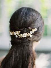 Imitation shell flower soft hair vines for bridal
